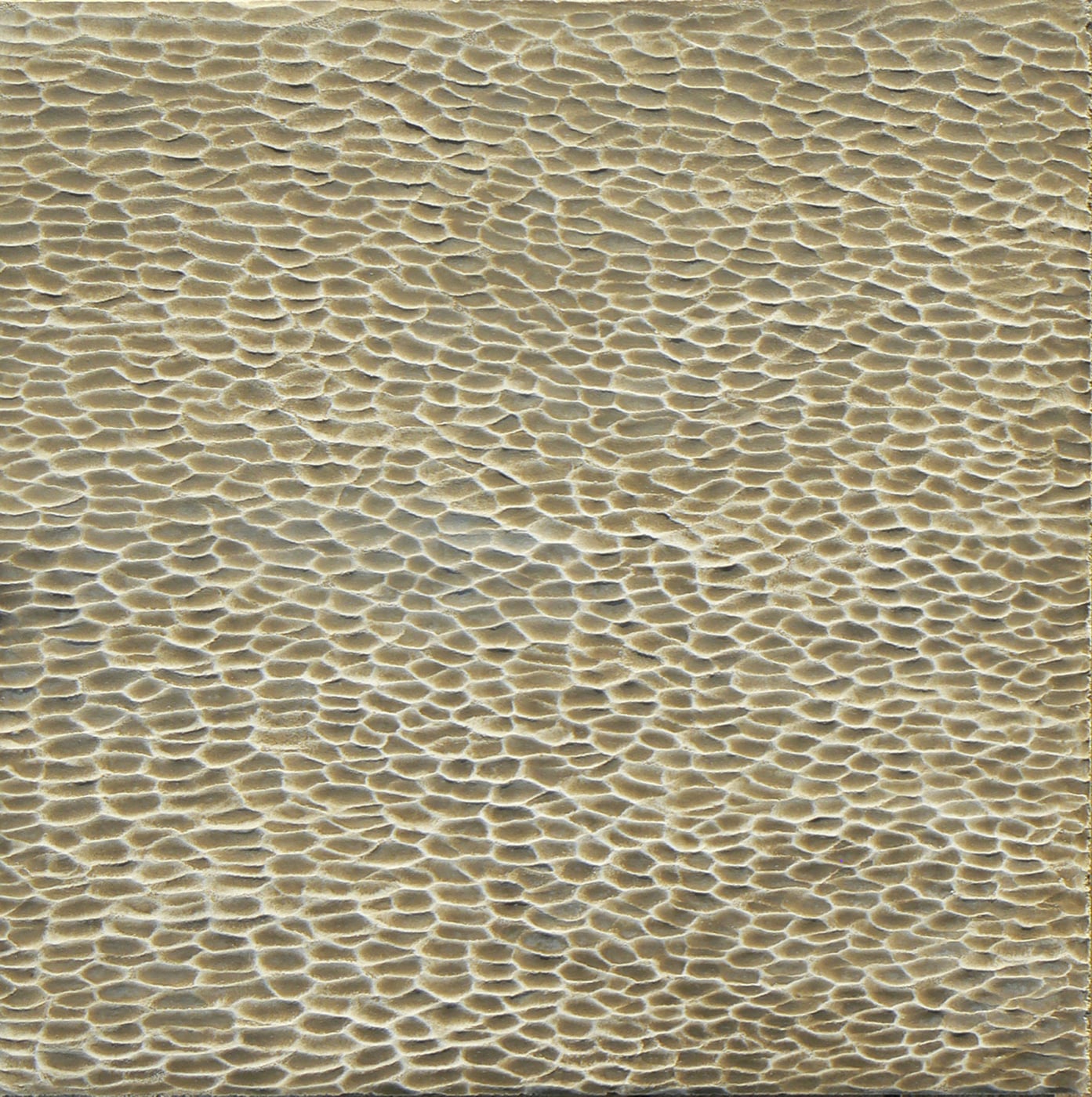 Enduit chaux a fresco, sur panneau bois, pigments et cire. 