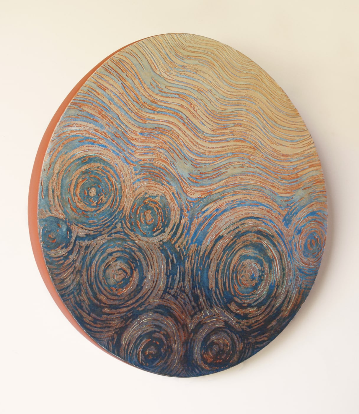 Oeuvre de Aude Arnold, artiste sgraffito, enduit chaux