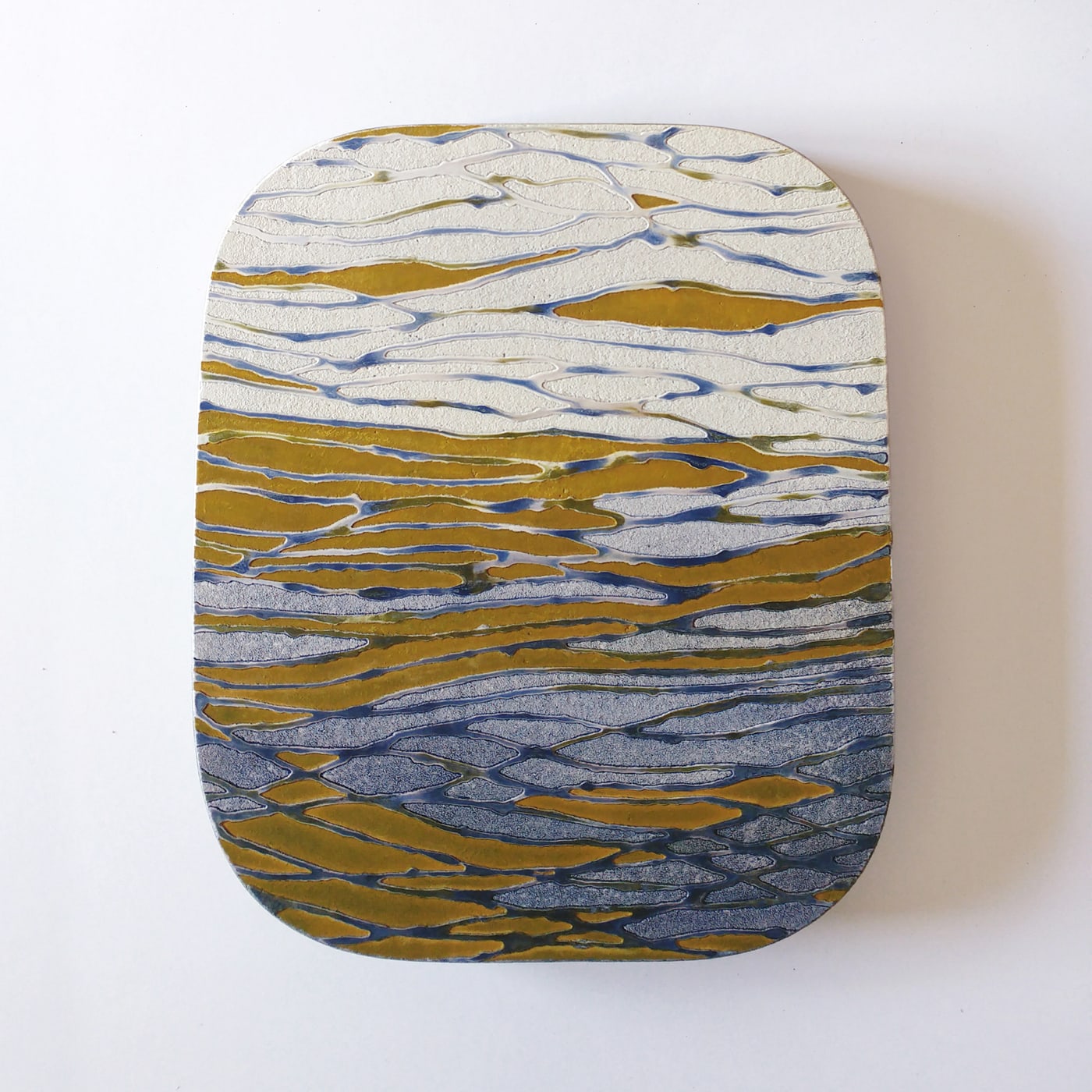 Gravure à l'acide et sgraffito sur enduit chaux sur panneau bois et pigments. 34 x 29 cm.  